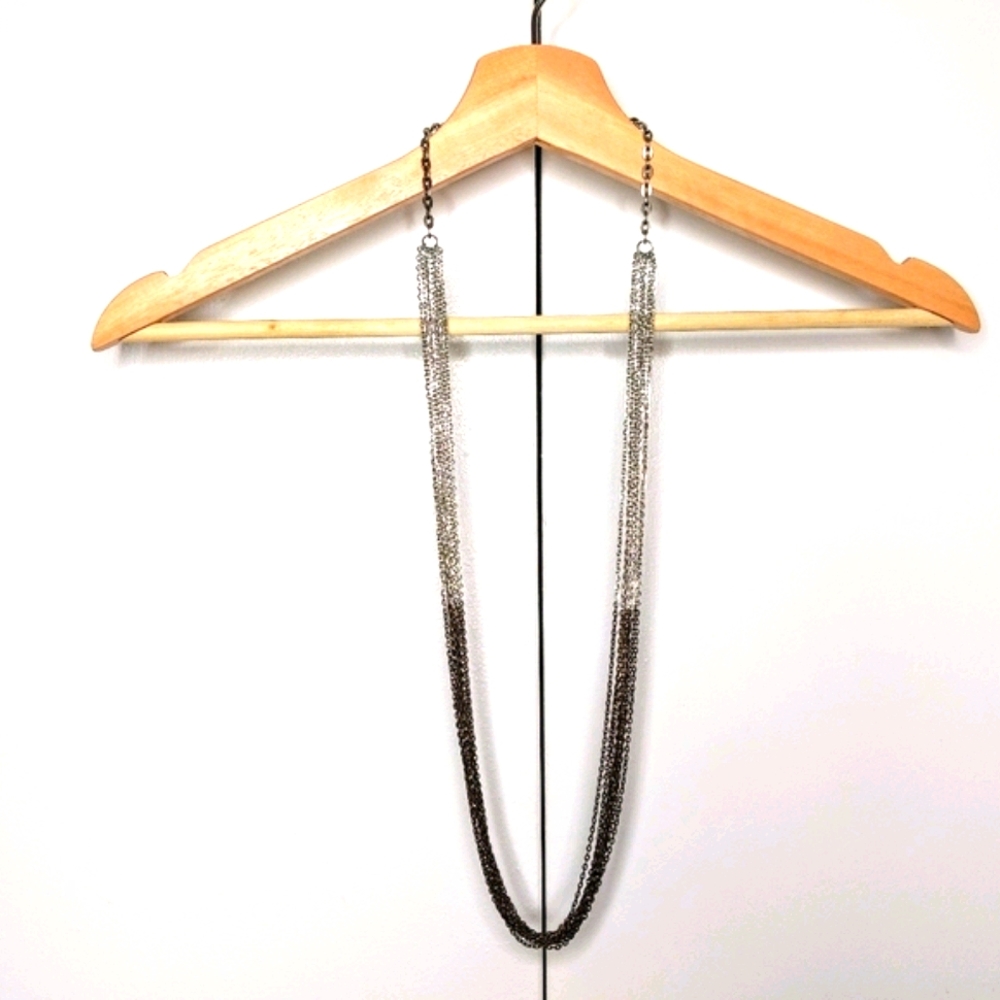 Multi strand necklace silver brass